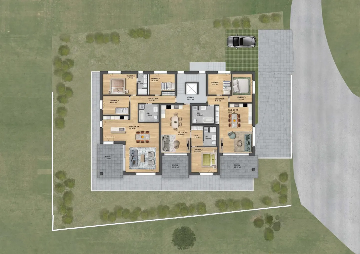 New 3.5-room apartment with large balcony - Unobstructed view in the heart of Gibloux - Photo 11 of 12