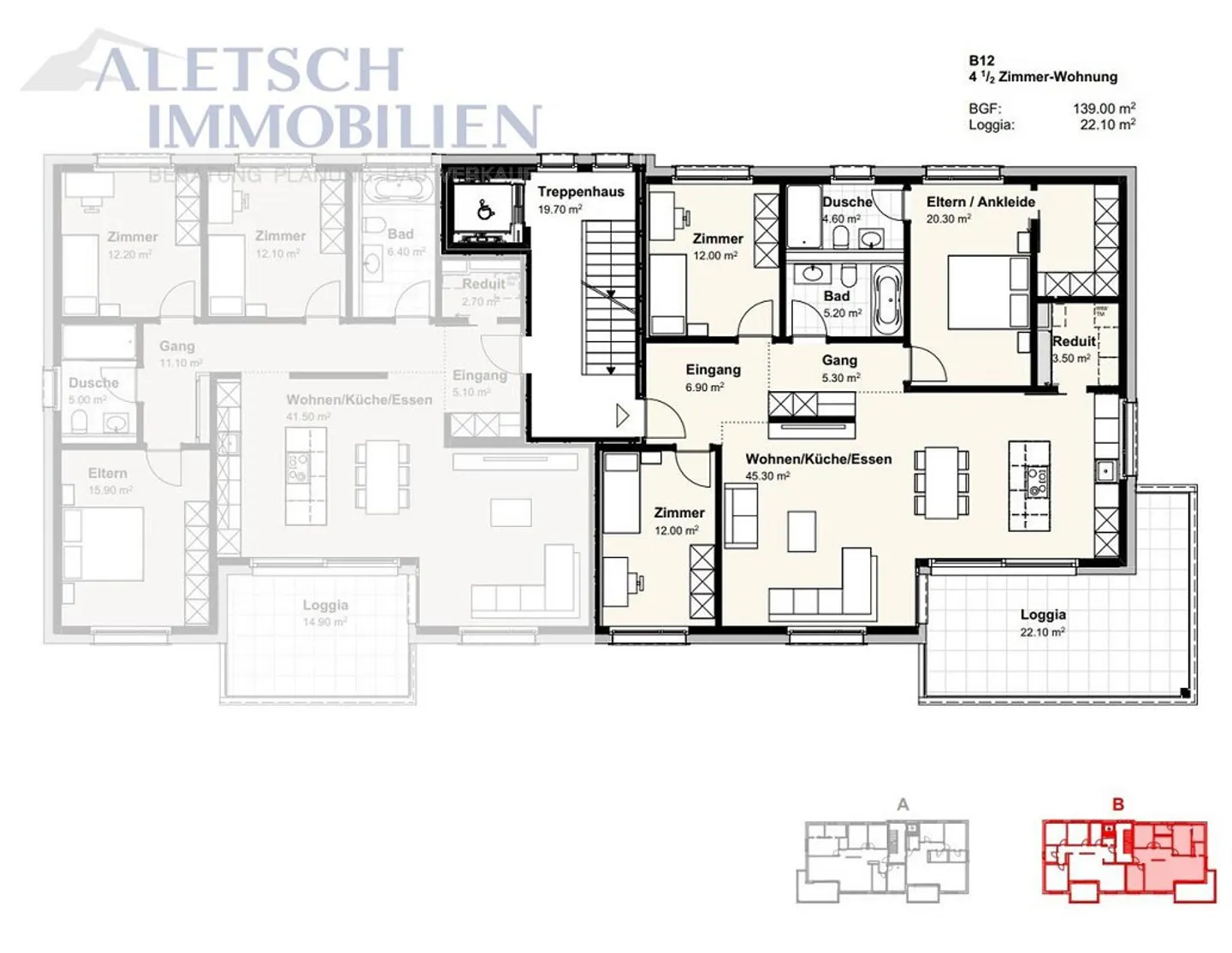 4.5-room apartment with large loggia in Steg - Photo 6 of 6