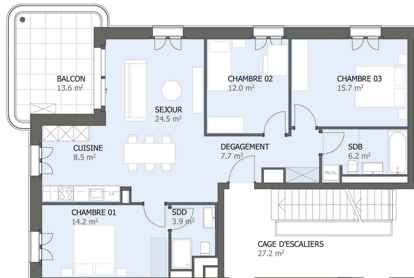 Prairie 5 - 4.5 room apartment on the 4th floor - Photo 13 of 14