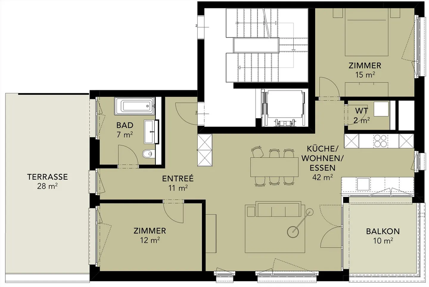 Modernes Apartment mit Terrasse - Foto 7 von 7