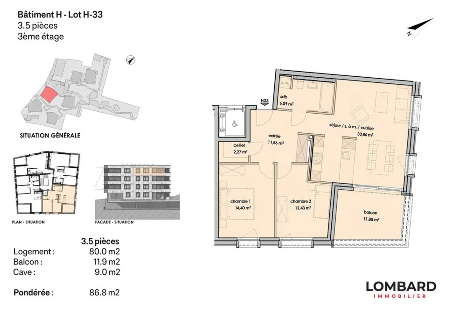 Penthouse mit 3,5 Zimmern im 3. Stock - Foto 6 von 6