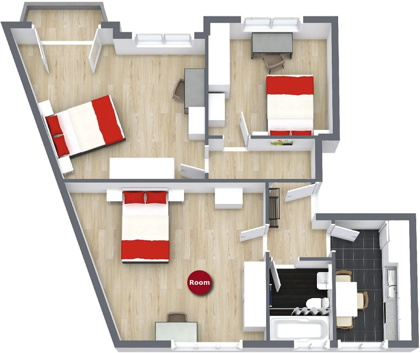 Möbliertes WG-Zimmer Nähe Claraplatz - Foto 5 von 5