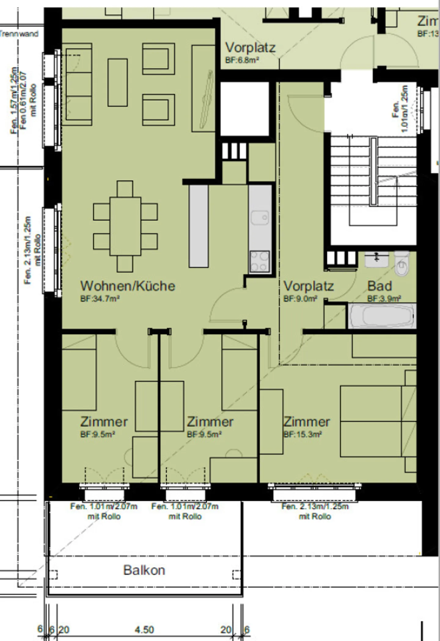 4.5 Zimmerwohnung im 2.OG - Foto 10 von 10