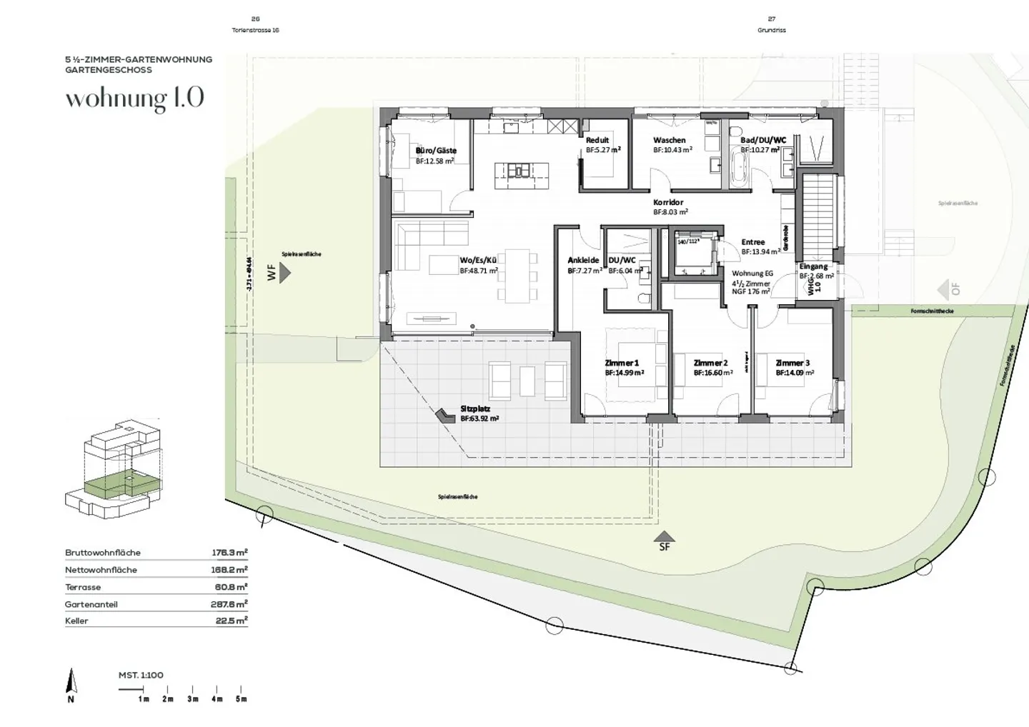 Grosszügige 5.5-Zimmer Gartenwohnung, 176m2 WF, an naturnaher Lage, teilweise Seesicht - Photo 6 sur 11