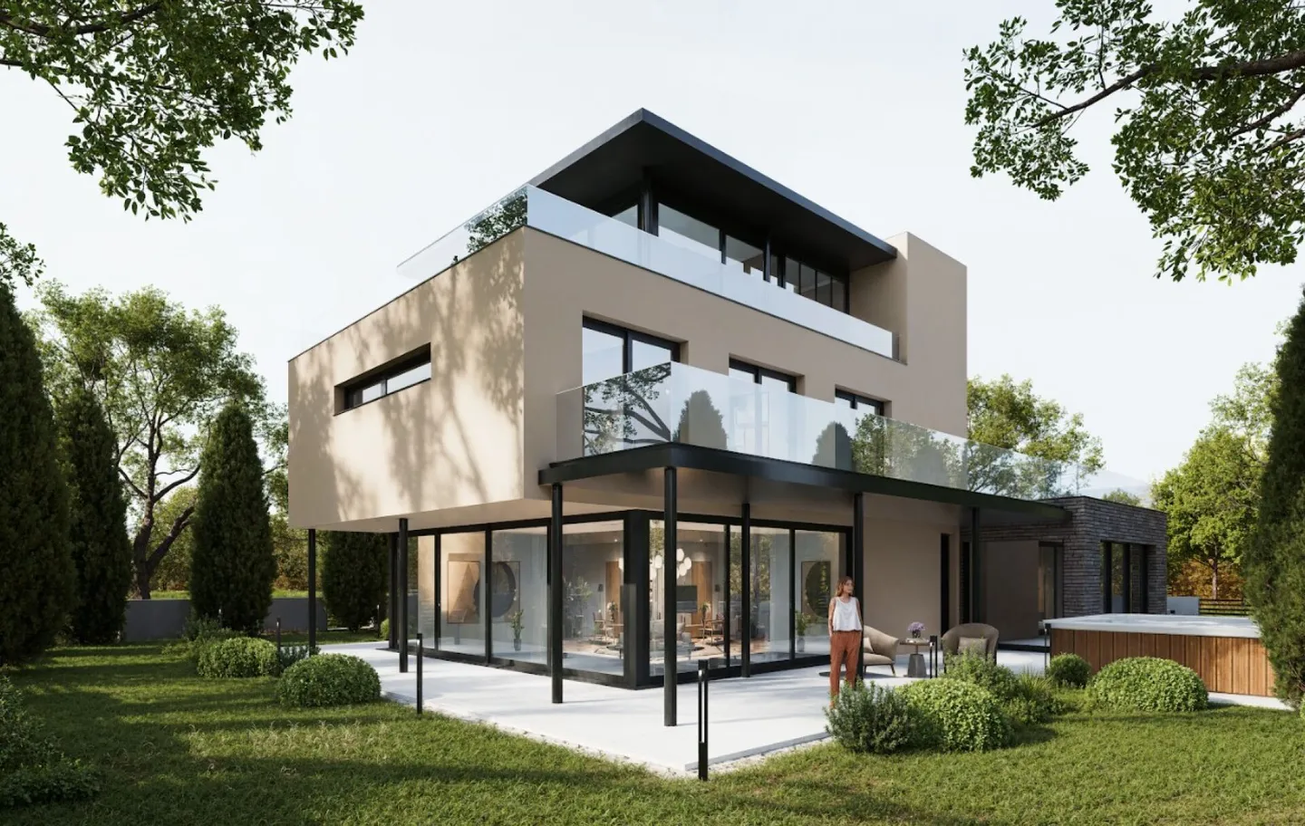 Villa neuve exclusive avec terrasse sur le toit, ascenseur et luxueux indoor-outdoor living - Photo 2 sur 28