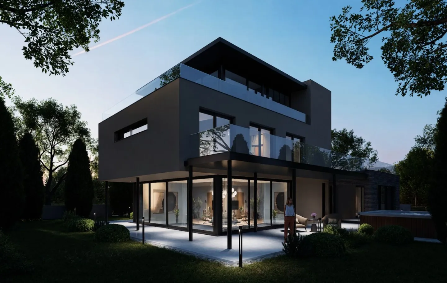 Villa neuve exclusive avec terrasse sur le toit, ascenseur et luxueux indoor-outdoor living - Photo 27 sur 28