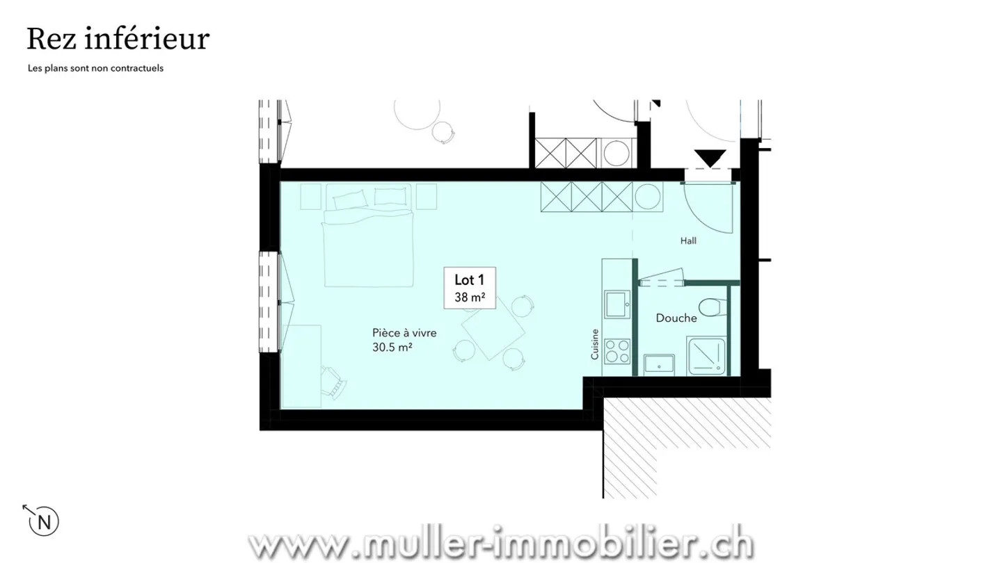 Studio Charmant à Siviriez - Photo 3 sur 12