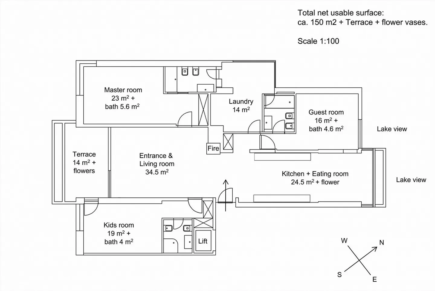 STUNDE 4.5 ZIMMER VON 170 MQ MIT SEEBLICK IM GRÜNEN IN CARONA - Foto 10 von 10
