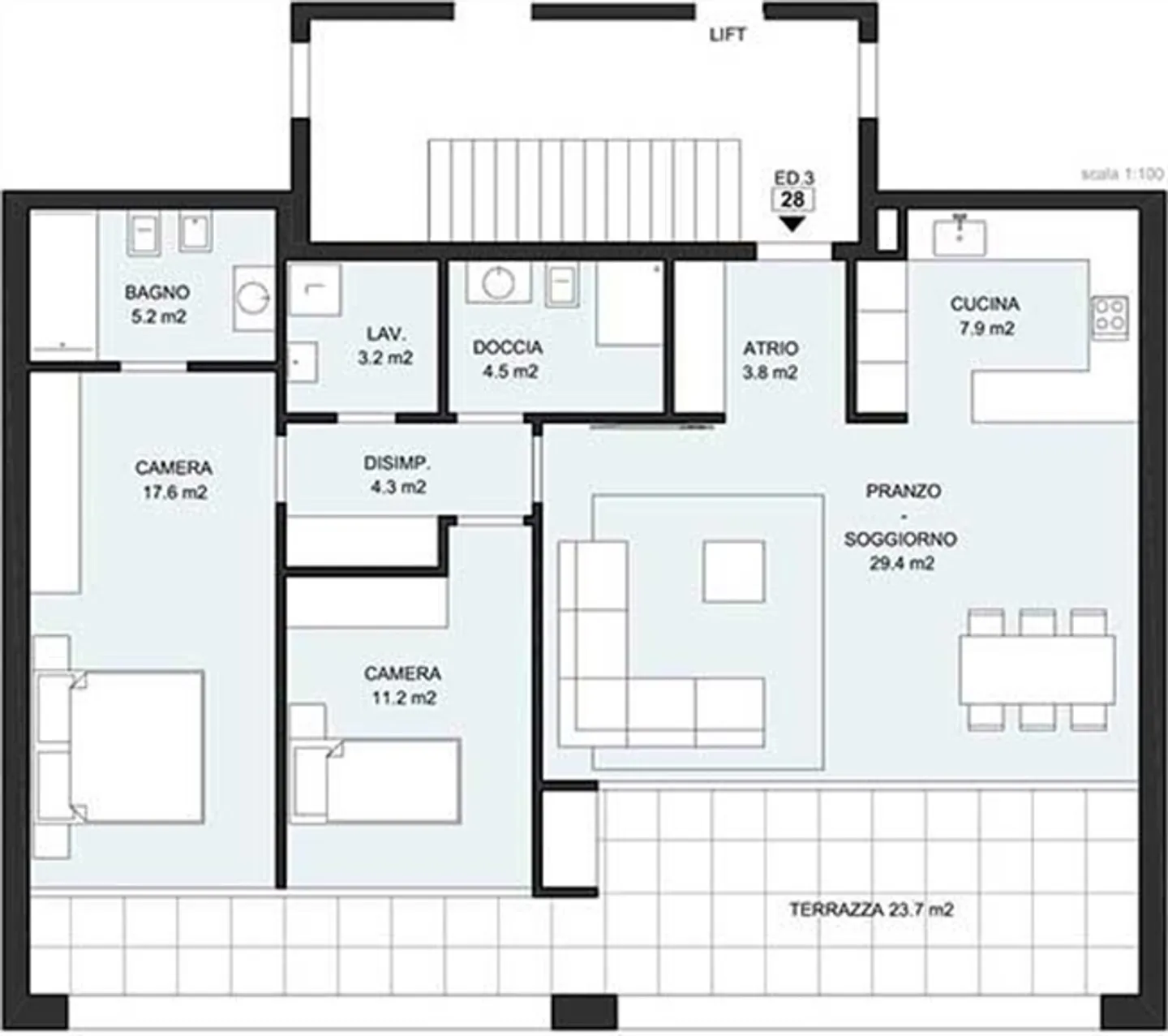 Ref. 3751 Nuovi appartamenti da 3,5 a 4,5 stanze dal piano terra al quarto piano - Foto 15 di 15