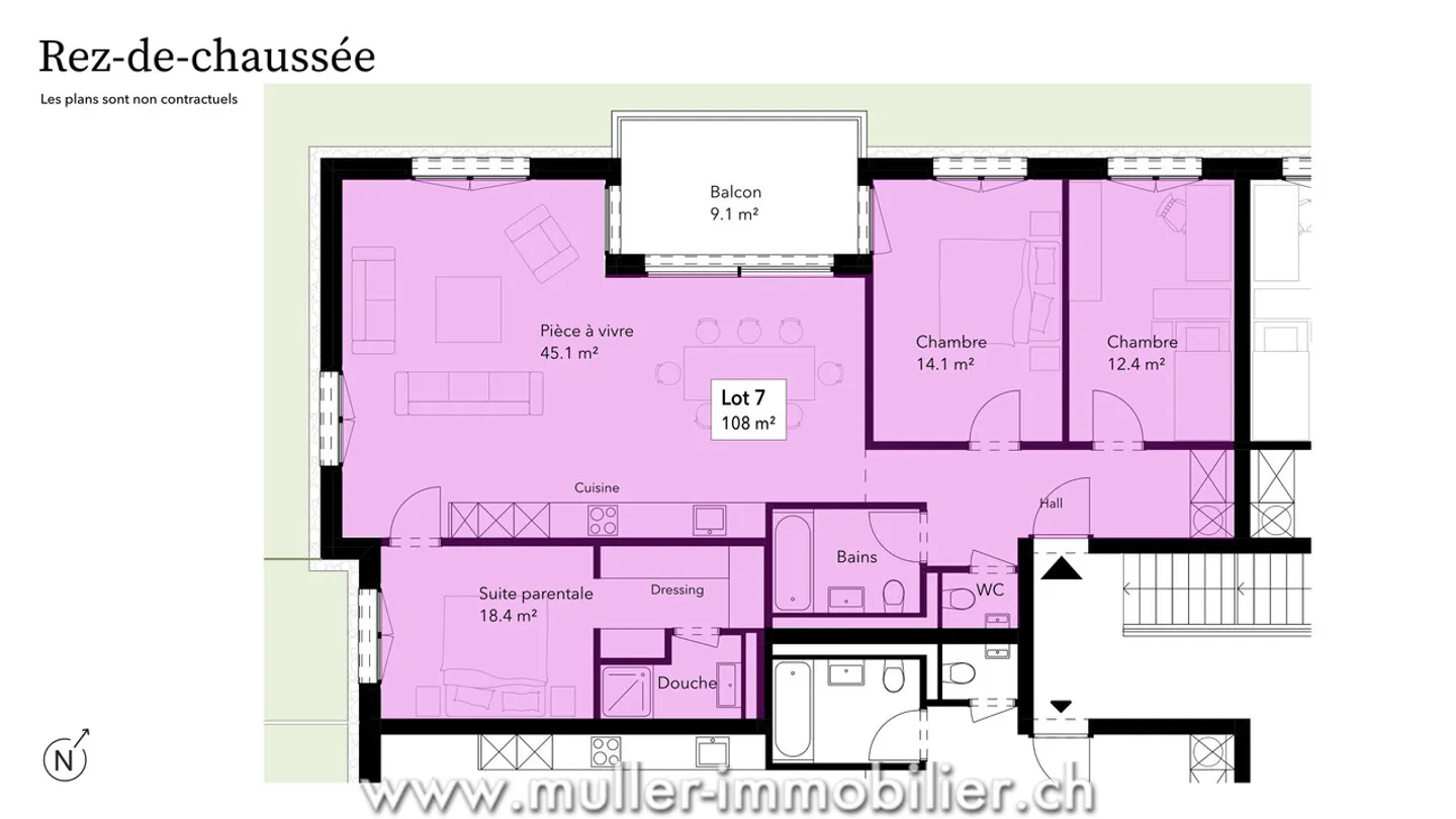 Charmantes Familienapartment in Siviriez - Foto 4 von 11