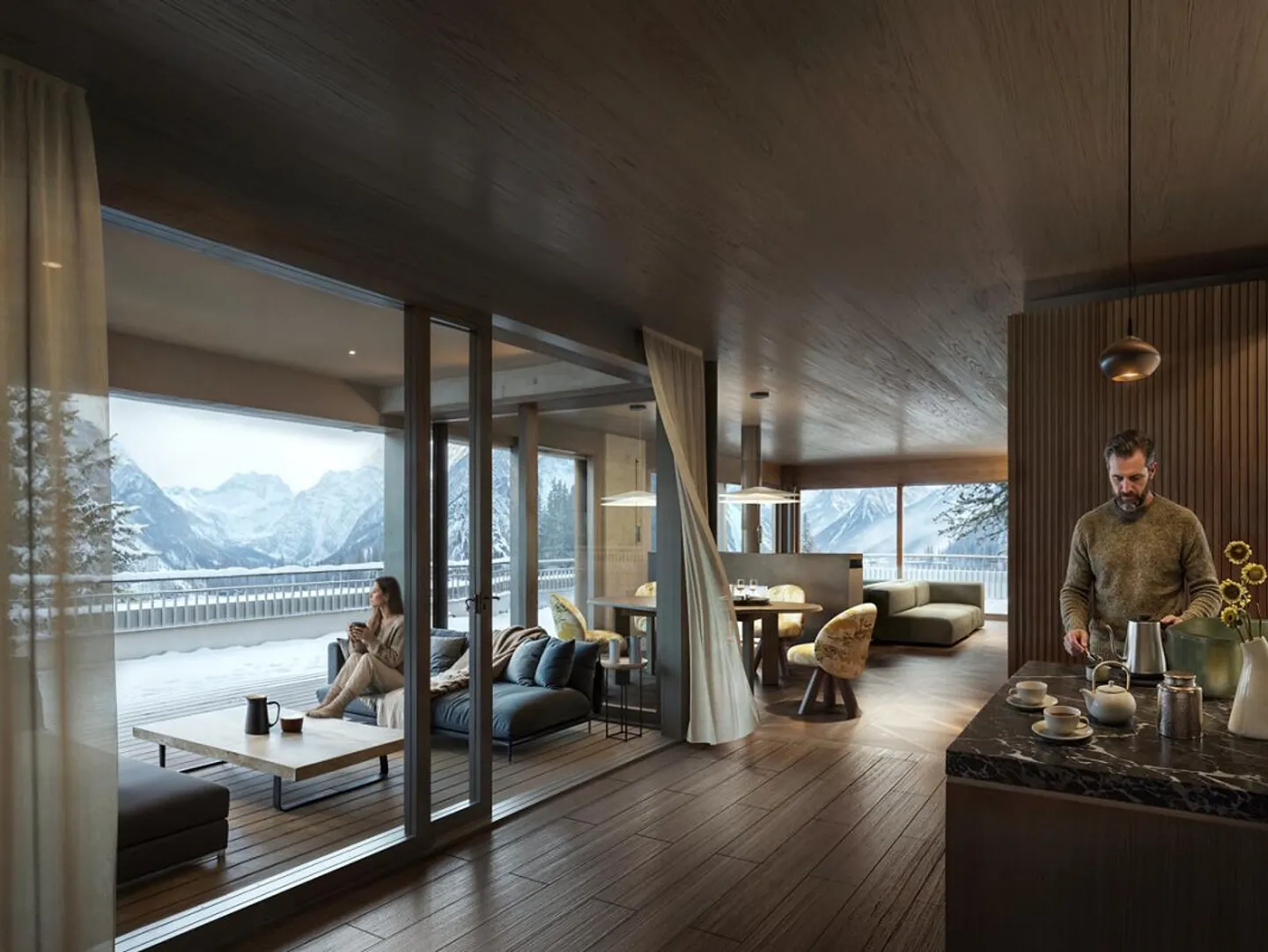 Luxuriöse Attikawohnung in Arosa - Foto 1 von 4