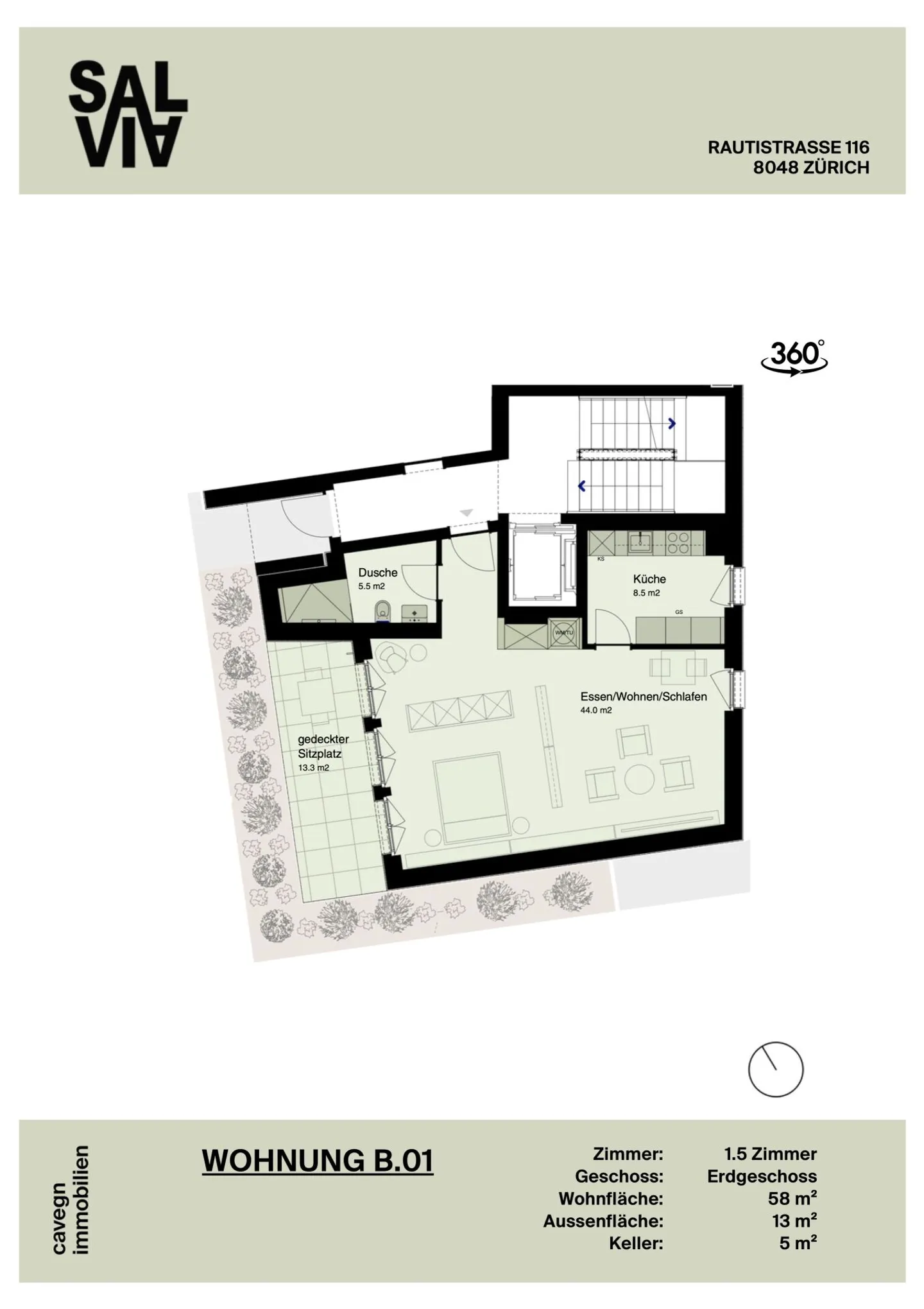 Ertstvermietung: 1.5-Zimmer-Neubauwohnung mit privatem Gartensitzplatz - Foto 5 von 7