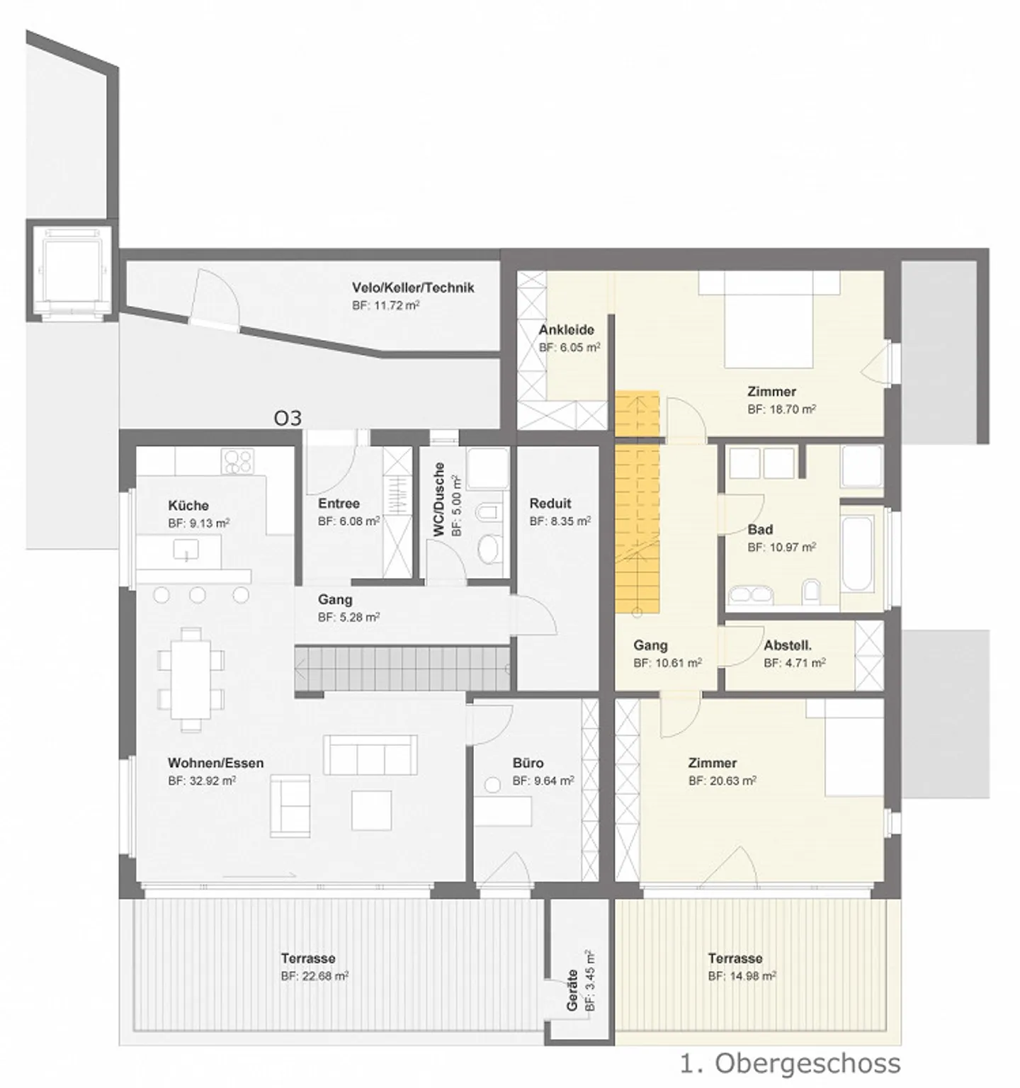 Exklusive Terrassenwohnung mit Ausblick - Foto 6 von 9