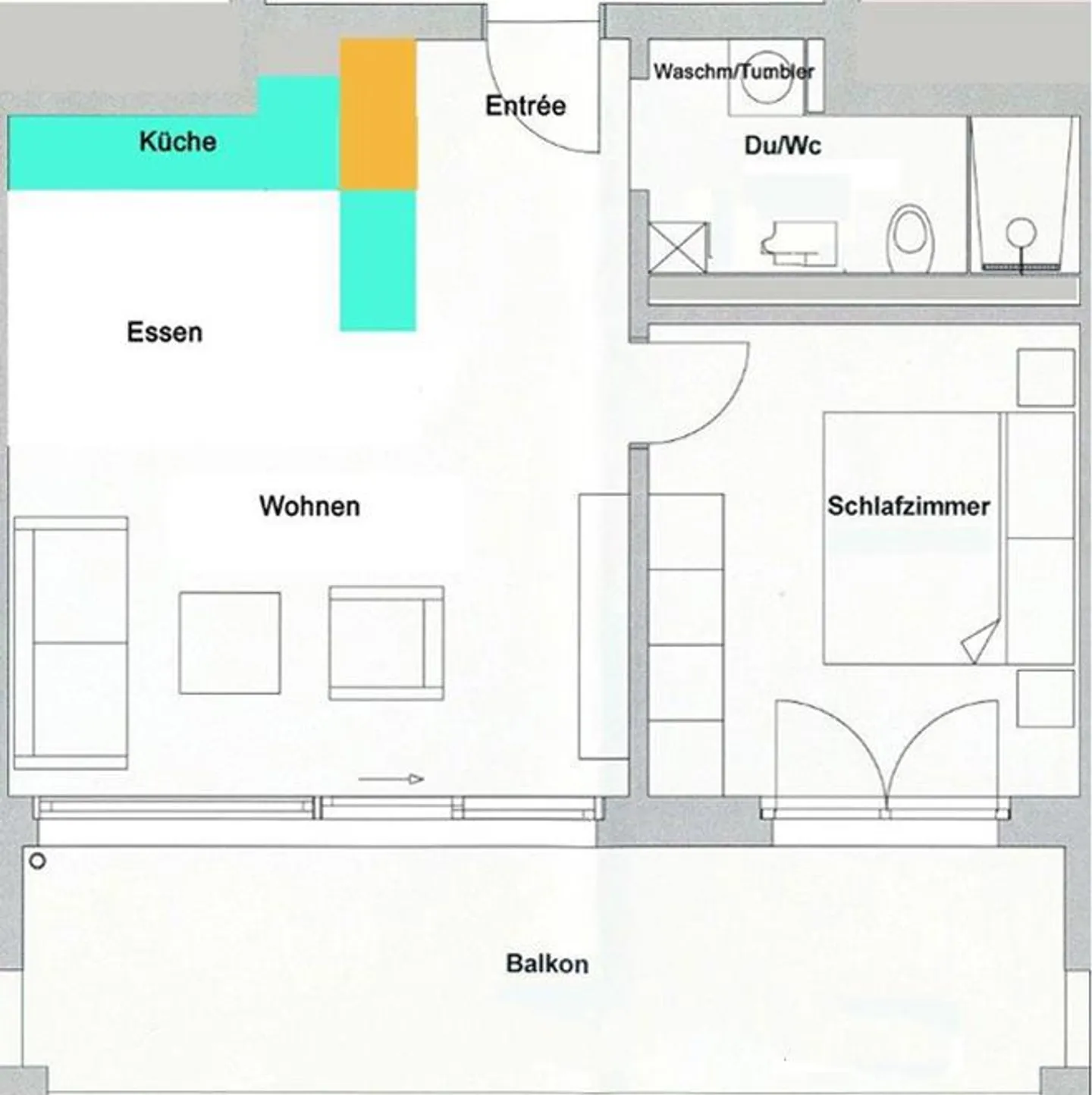 Appartamento centrale di 2,5 stanze con balcone - Foto 8 di 8