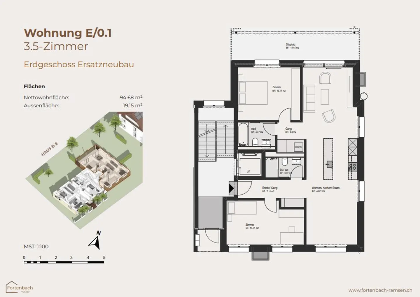 New Construction Project "Fortenbach" - Modern 3.5-Room Apartment in Ramsen - Photo 5 of 5