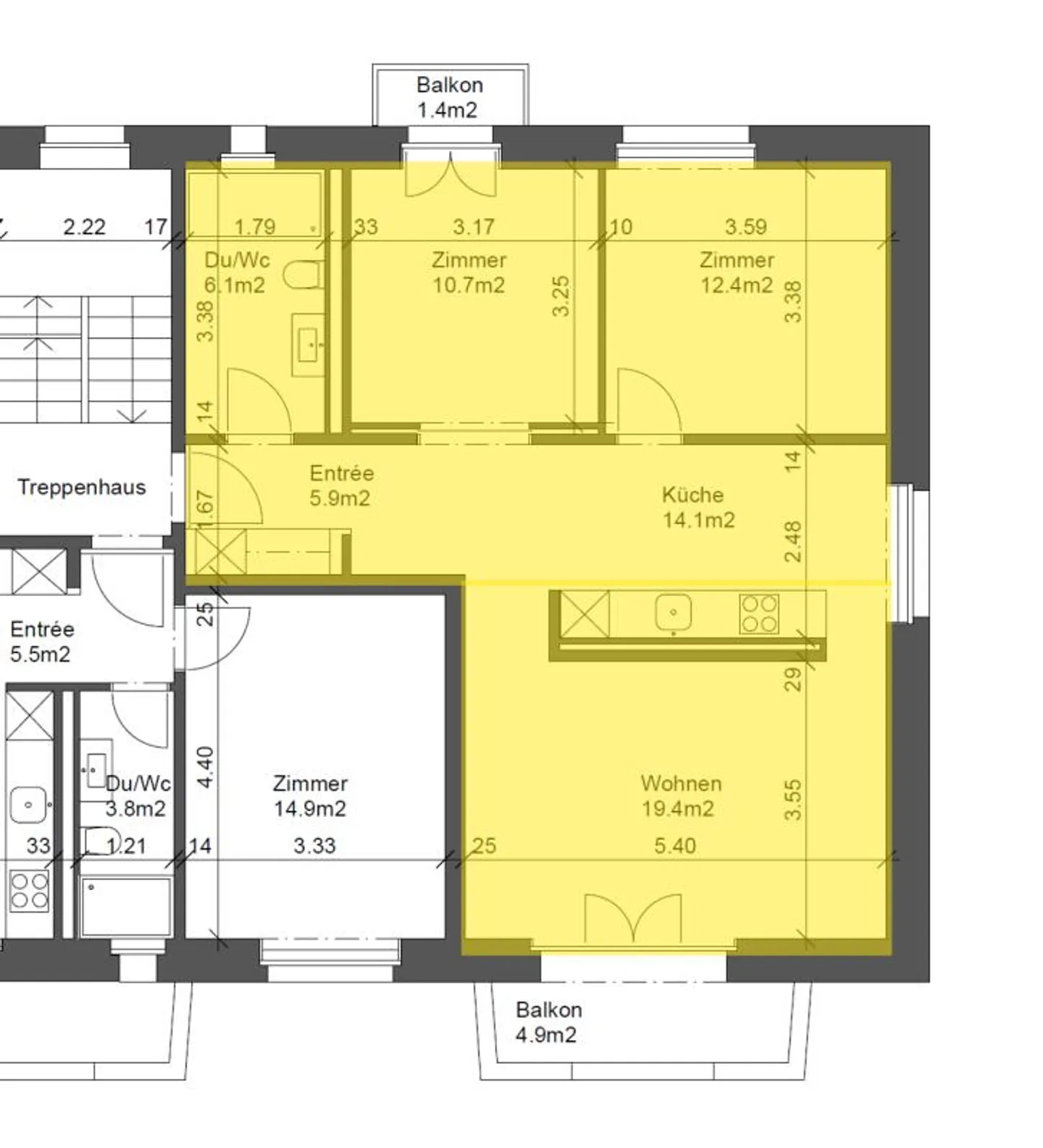 Modernes 3-Zimmer-Apartment in Bern - Foto 5 von 5