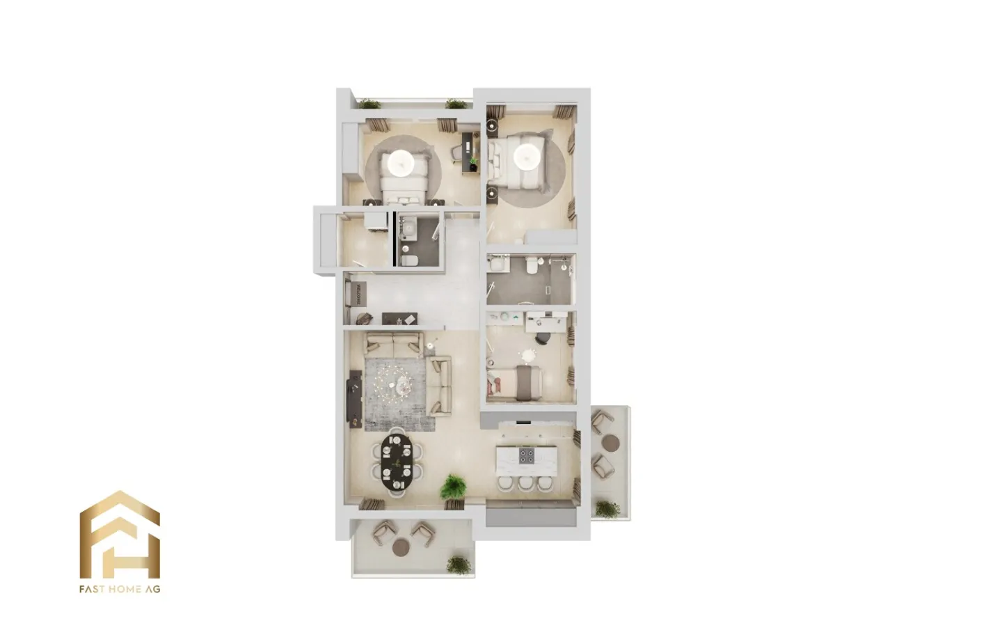 Helle 4.5-Zimmer-Wohnung in Unterbäch - Foto 8 von 12