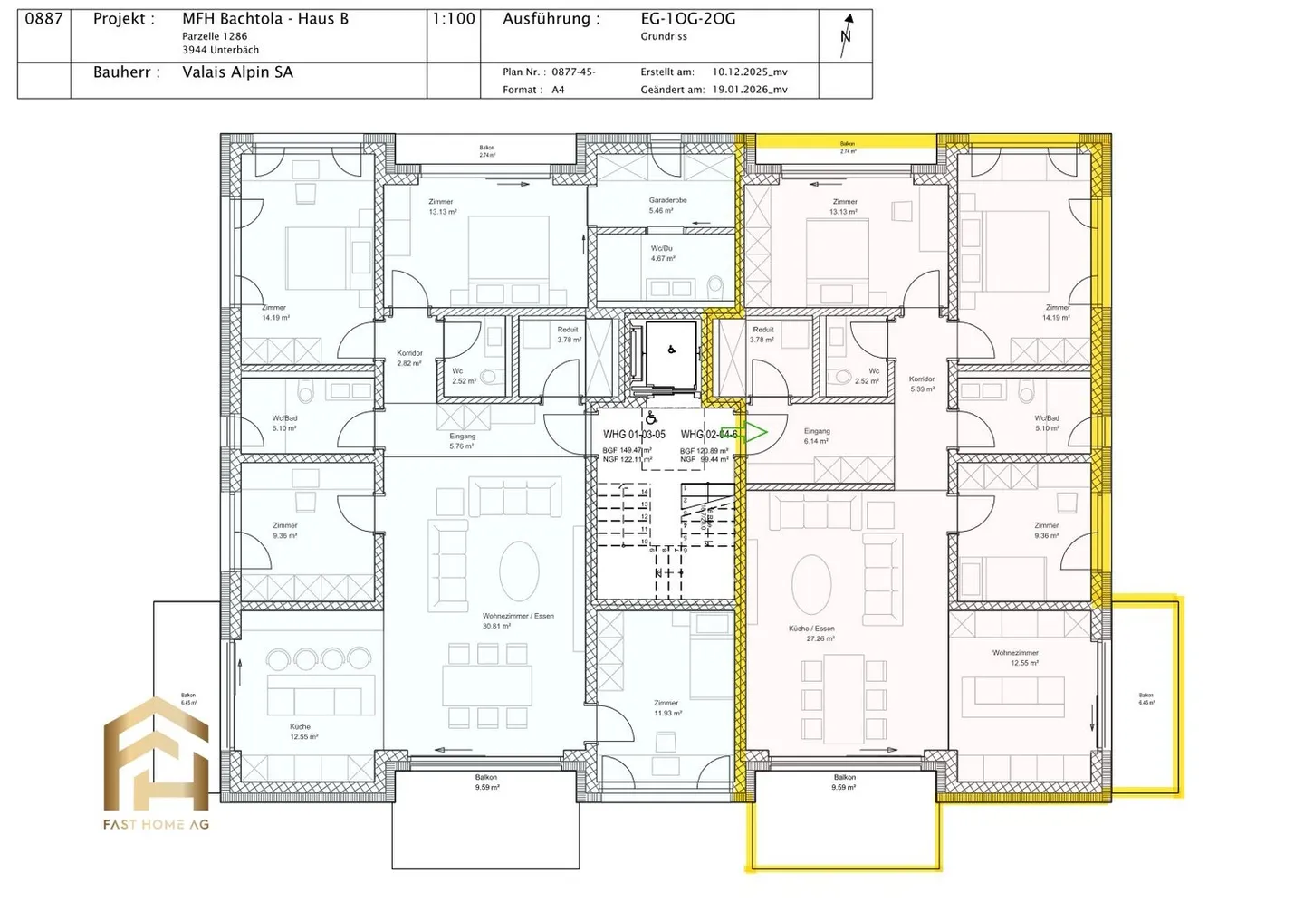 Helle 4.5-Zimmer-Wohnung in Unterbäch - Foto 11 von 12