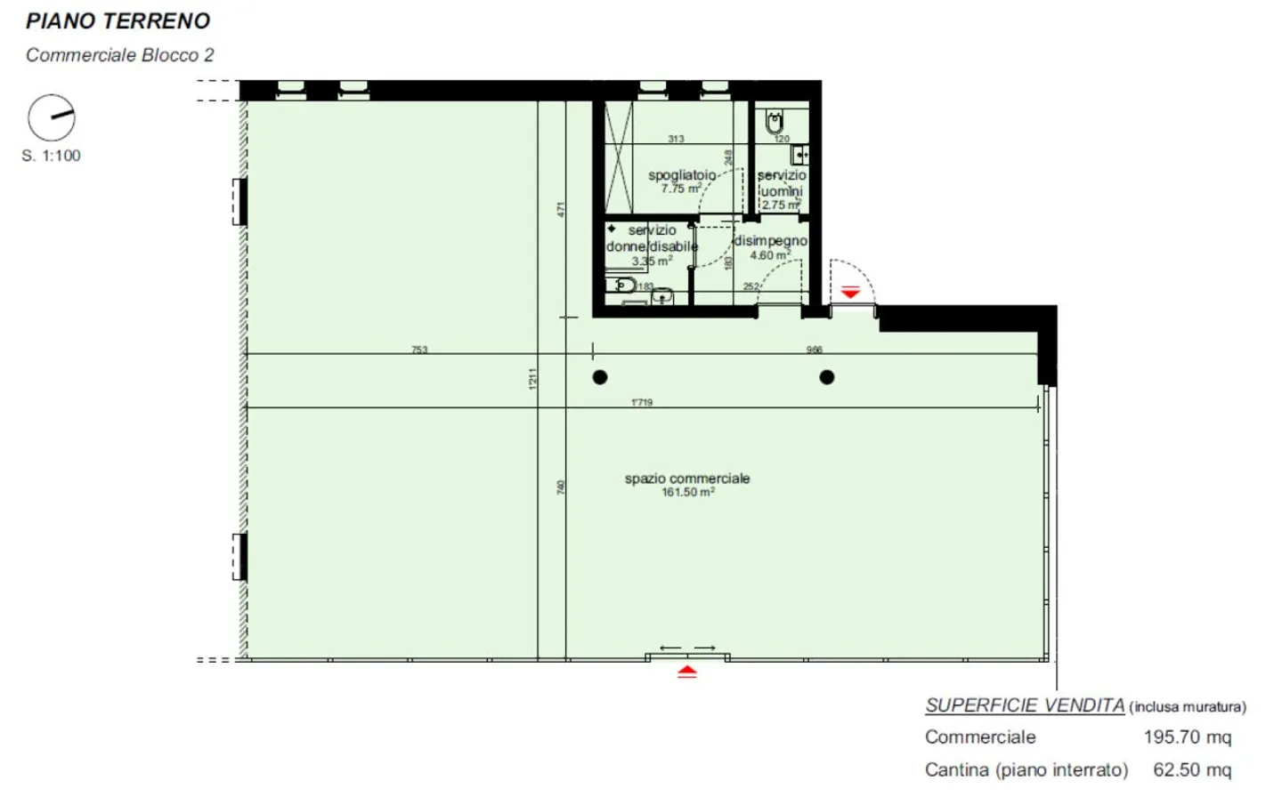 SPAZIO COMMERCIALE ZONA FORTE PASSAGGIO - NUOVA COSTRUZIONE - Foto 2 di 5