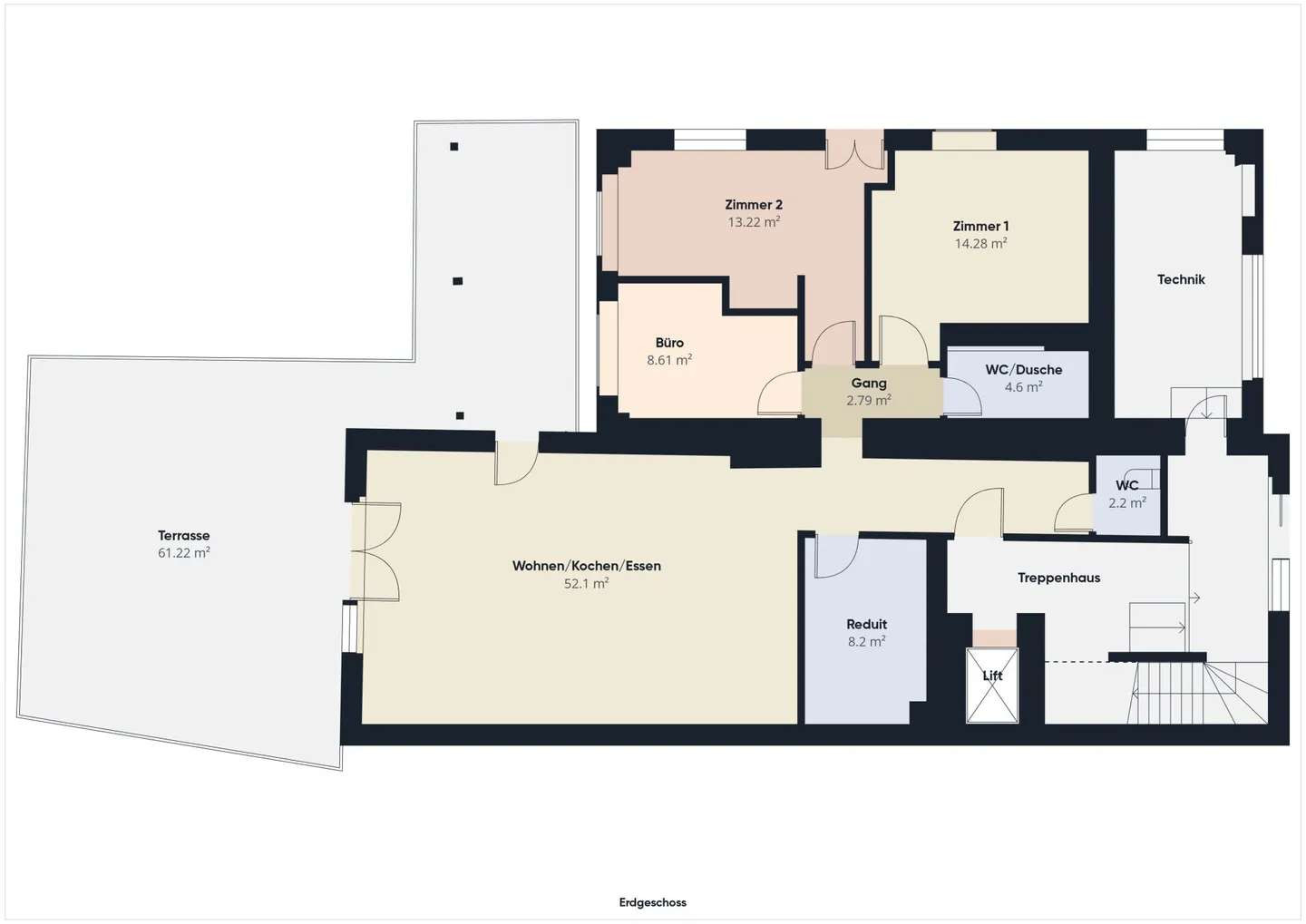 Appartamento giardino 4.5 stanze, 106 m² di superficie abitabile + 61 m² di patio presso l'Ergolz - Foto 11 di 11