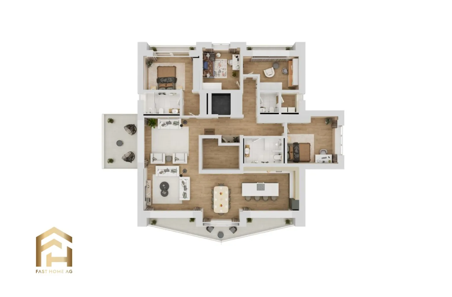 Sonnige 5.5 Attika Wohnung - Foto 10 von 13