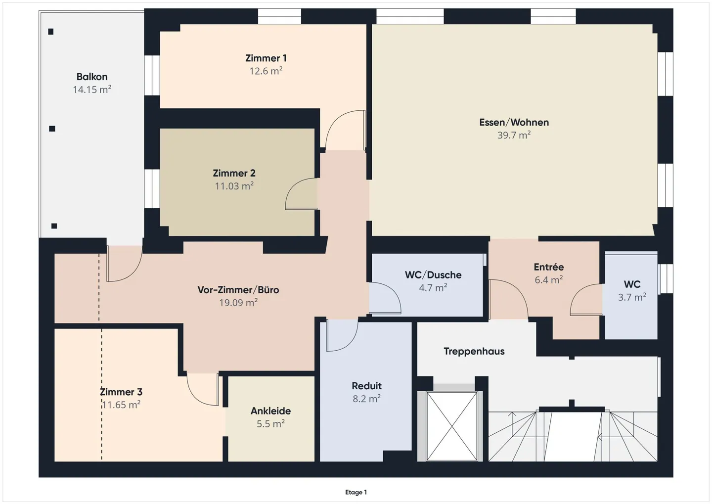 Appartamento 4.5 locali al 1° piano, 122 m² di superficie abitabile + balcone lato giardino con vista sull'Ergolz - Foto 14 di 14