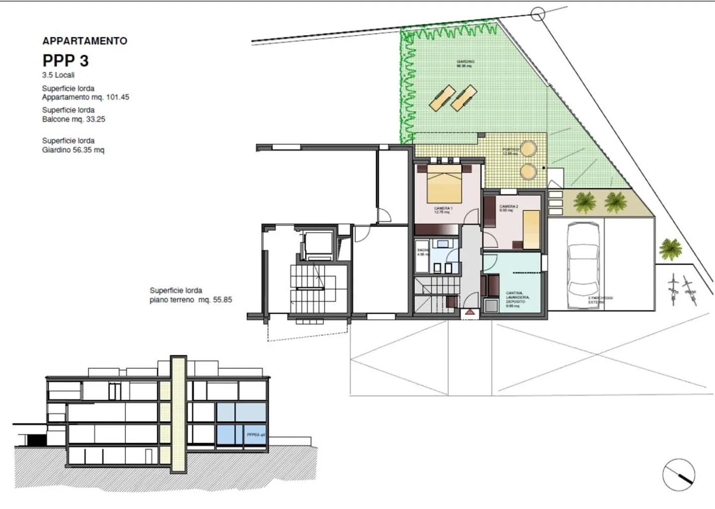 APPARTAMENTO DUPLEX 3.5 LOCALI CON GIARDINO - NUOVA COSTRUZIONE - Foto 4 di 5