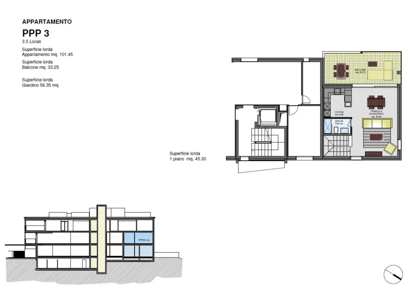 APPARTAMENTO DUPLEX 3.5 LOCALI CON GIARDINO - NUOVA COSTRUZIONE - Foto 5 di 5