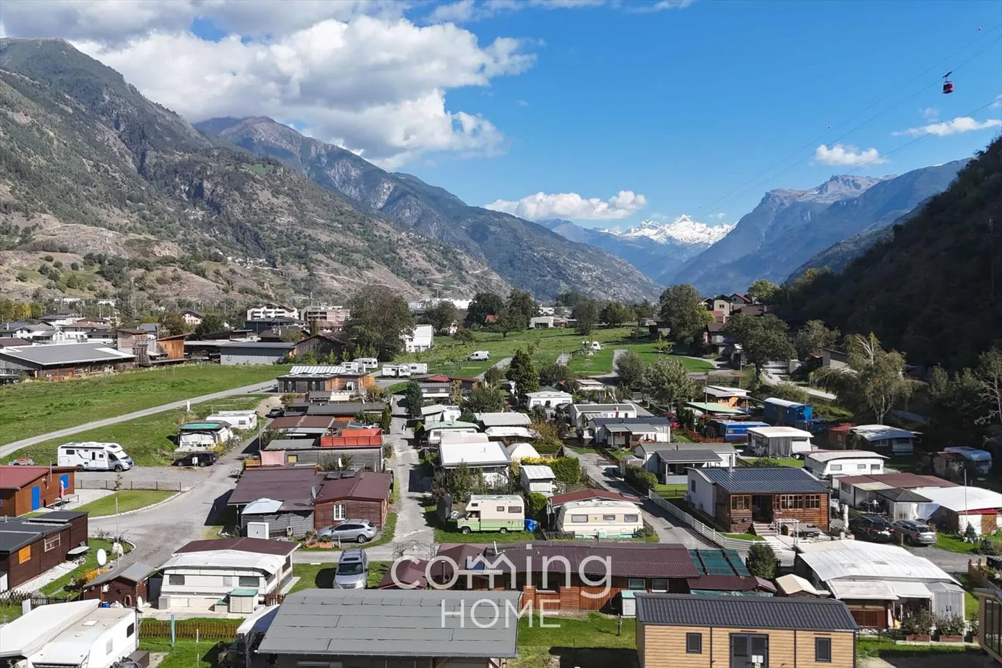 Caravane avec extension fixe et véranda - Camping Simplonblick, Raron - Photo 11 sur 12