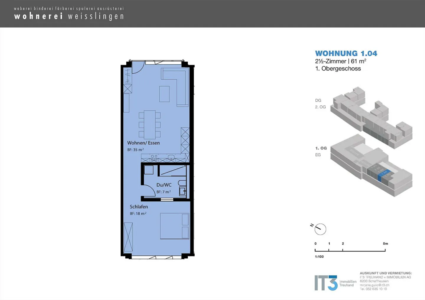 1.5 Zimmerwohnung in Weisslingen - Foto 10 di 10