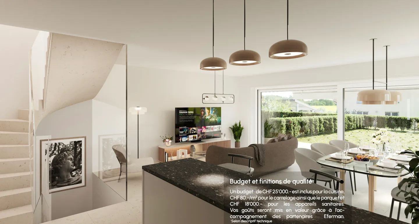 Domdidier, for sale, contiguous villas of 4.5 rooms, with garden - Photo 4 of 5