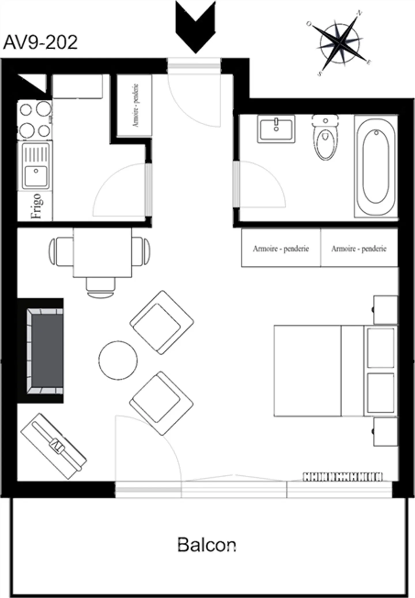 AV9 202 - Studio in the Heart of the Village - on the Pedestrian Zone - Photo 10 of 10