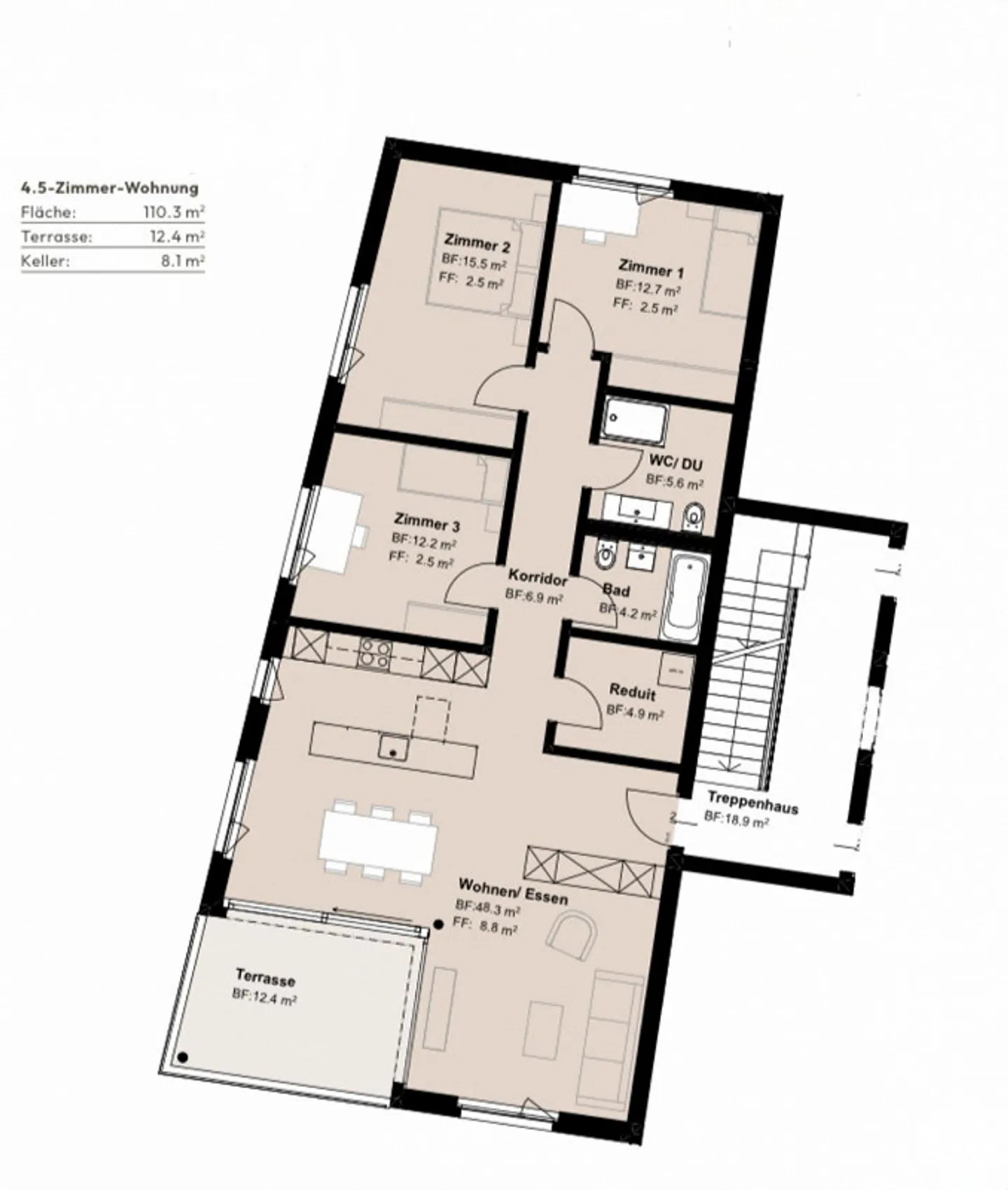 Appartamento moderno di 4,5 stanze al 1° piano - Foto 6 di 6