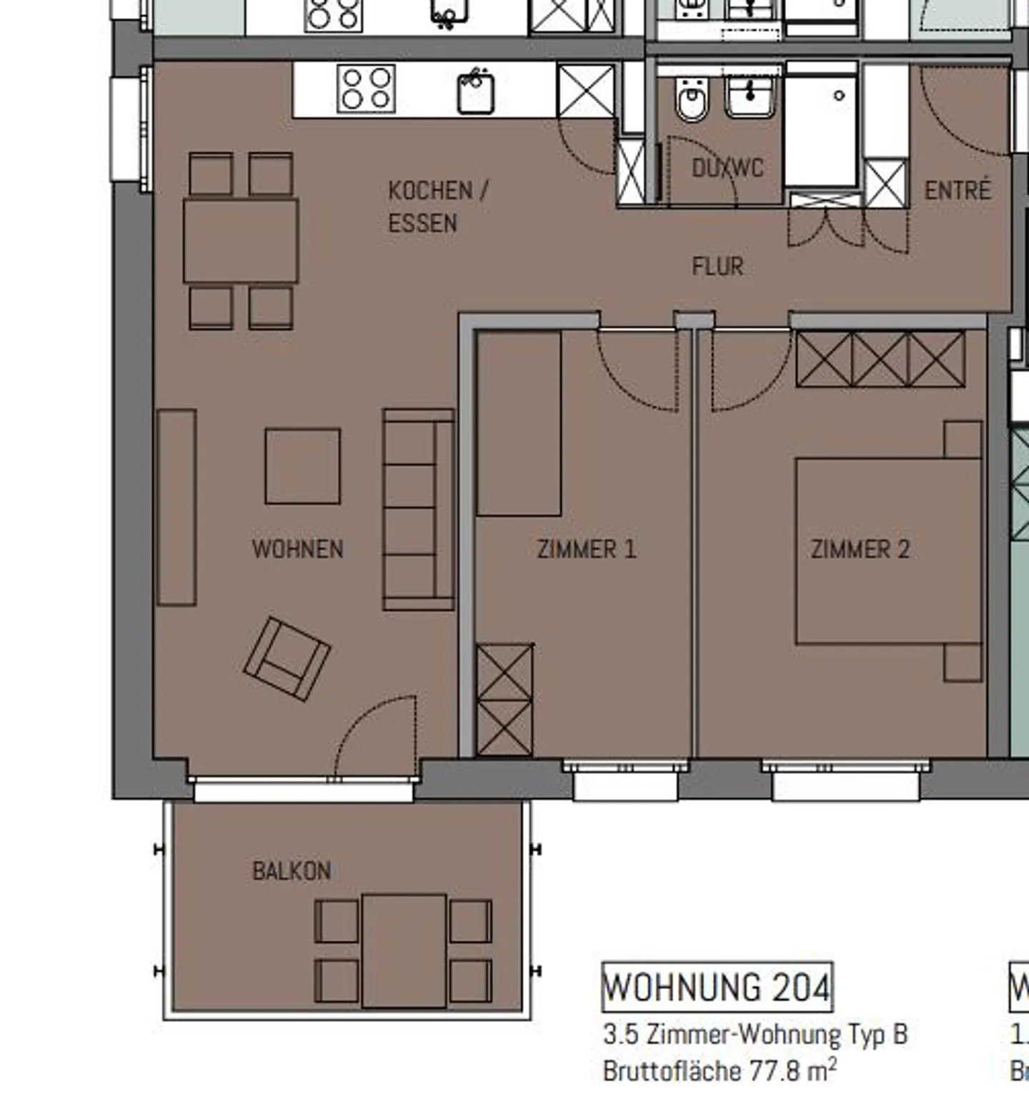 Appartamento moderno di 3,5 locali vicino al centro del villaggio - Foto 7 di 7