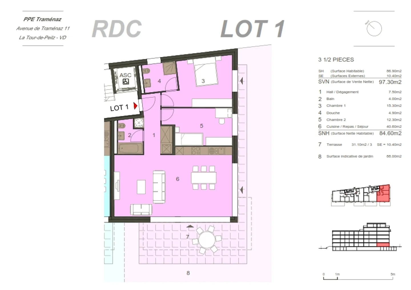 Charmante 3,5-Zimmer Wohnung mit Garten - Foto 6 von 11