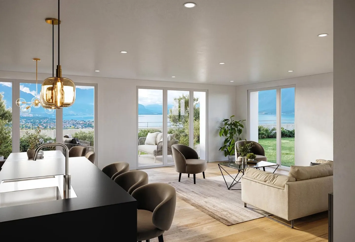 Bel appartement moderne avec vue sur le lac à Chardonne - Photo 2 sur 3
