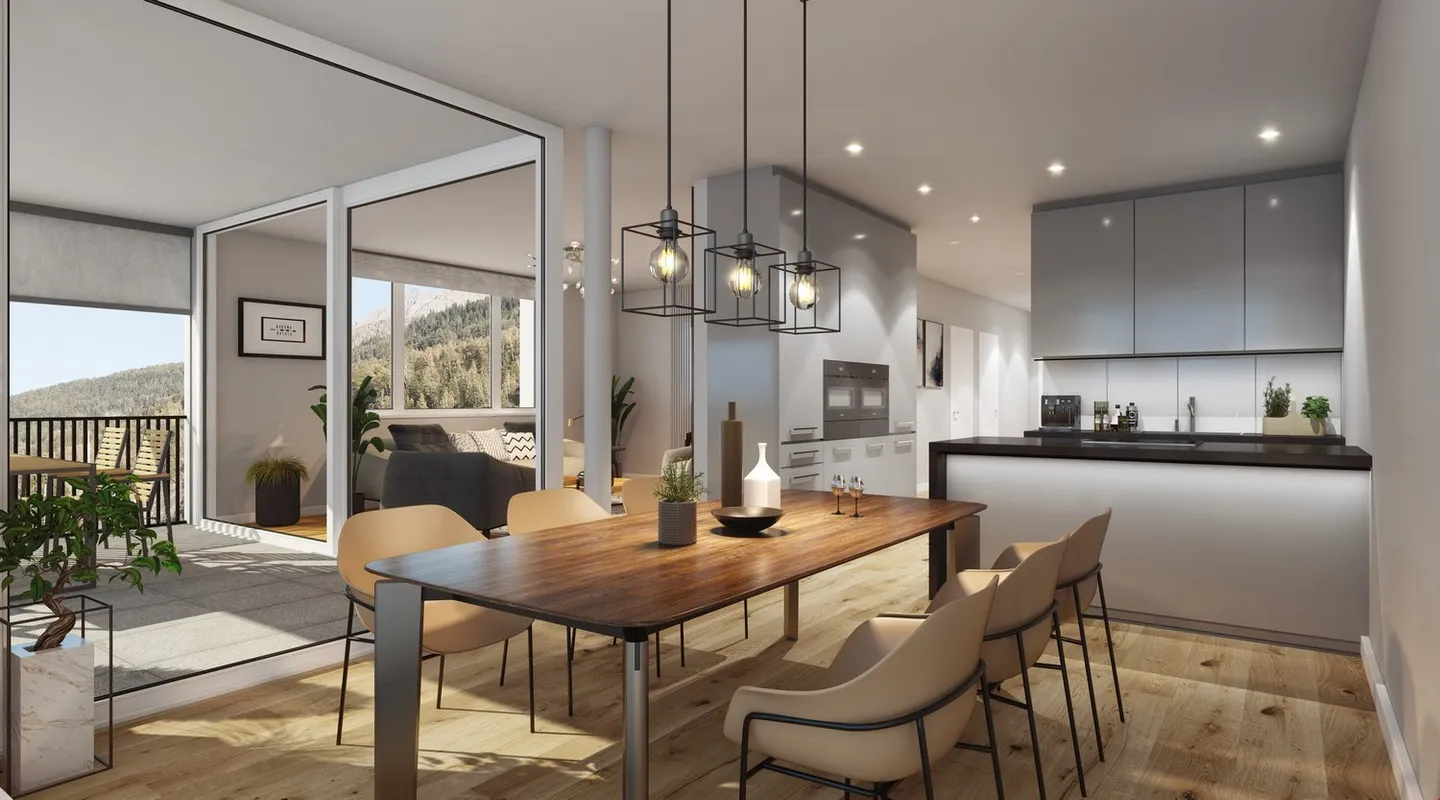 3.5 Attic Apartment WÜB Ze Warme Brunnu, Bitsch - B301/ C301 - Photo 1 of 4