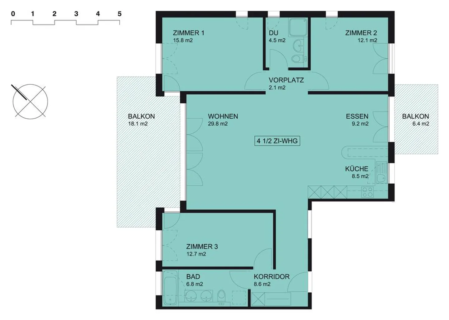 Helle, grosszügige Wohnung mit zwei Balkonen - Foto 8 von 8