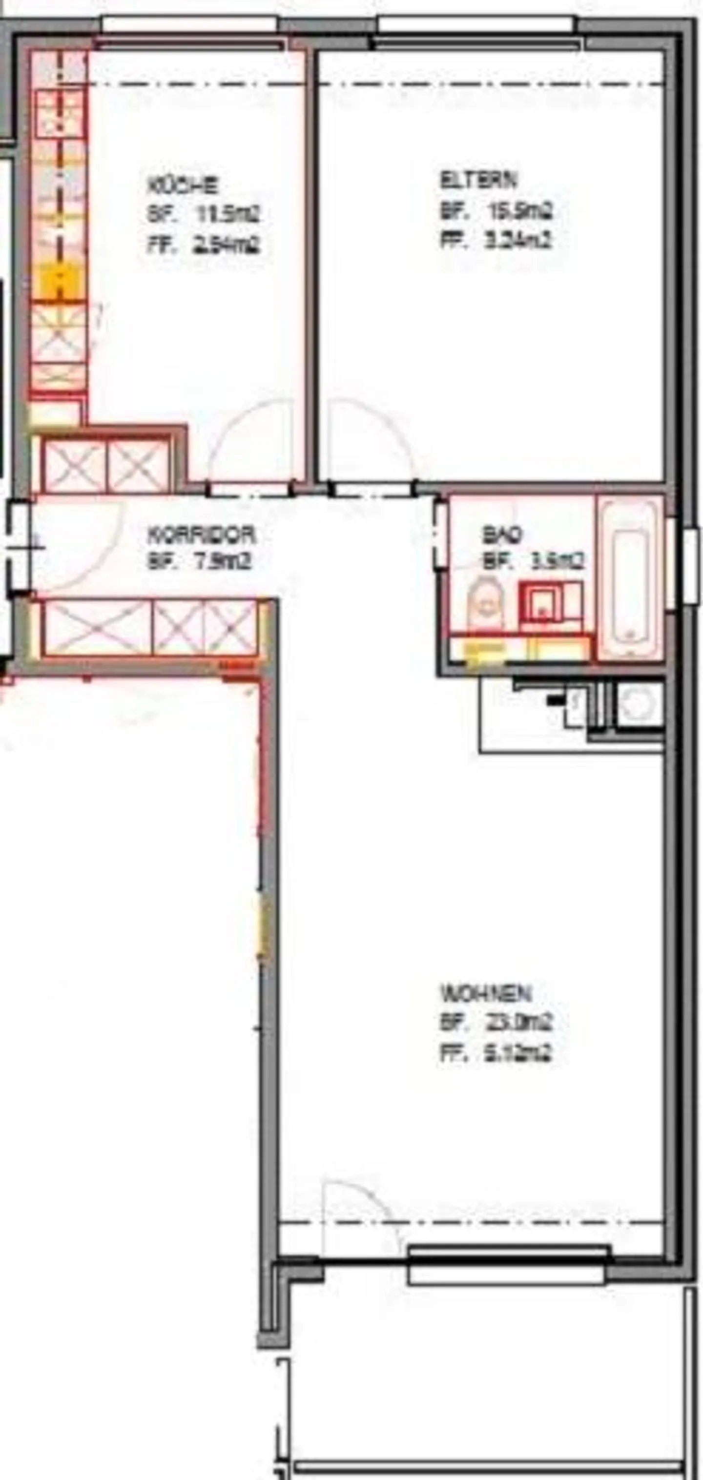 Appartement spacieux de 2,5 pièces dans un emplacement calme et ensoleillé - Photo 7 sur 7