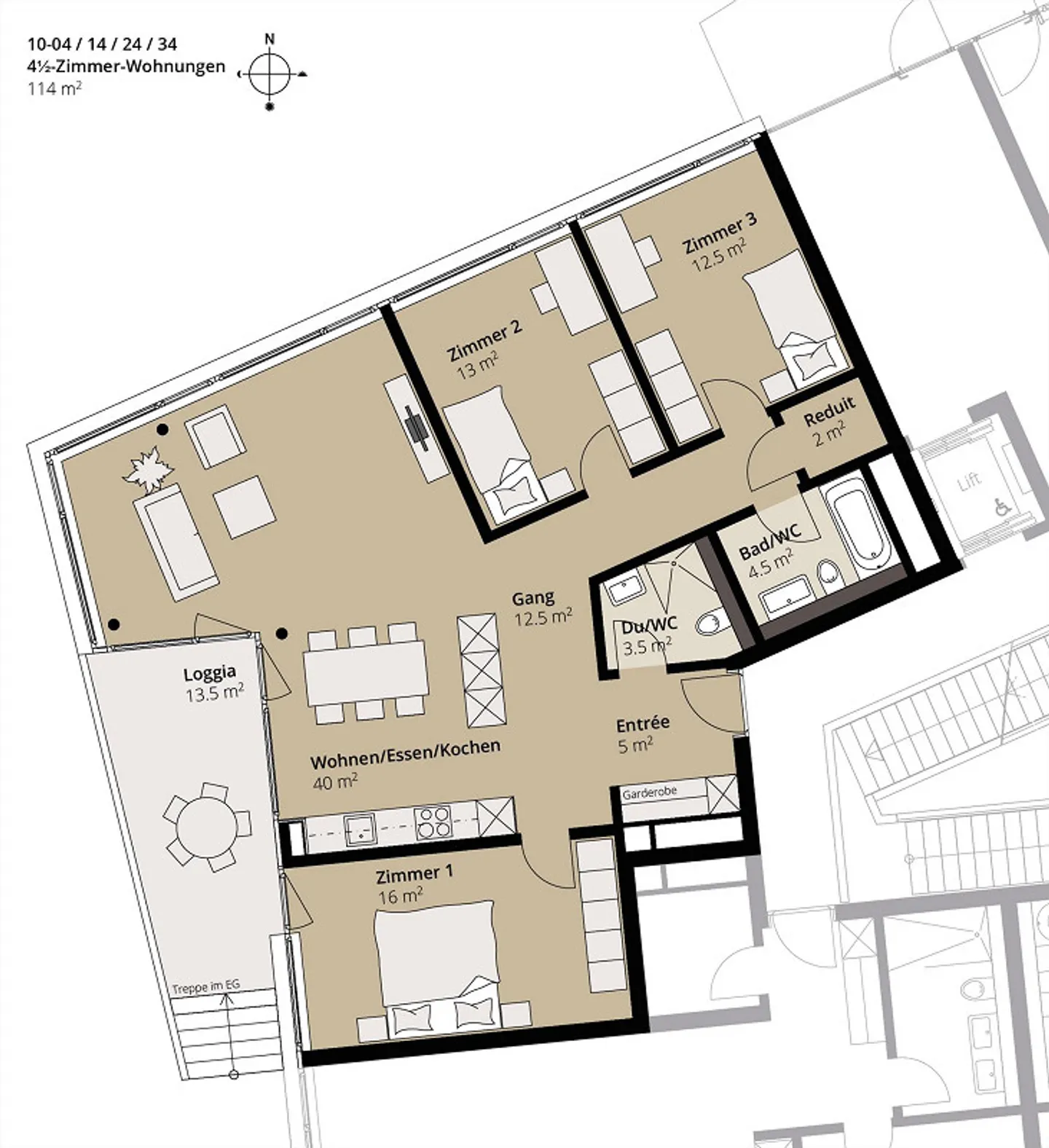 Grosszügige 4.5-Zimmer-Wohnung in Aarburg - Foto 6 von 6