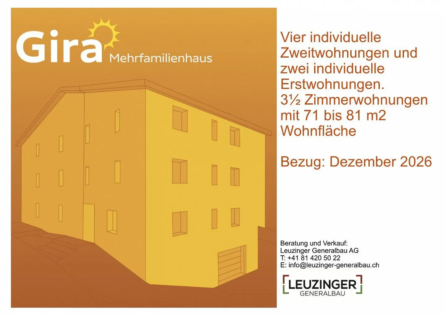 Nouvelles appartements de 3,5 pièces à Feldis – Emplacement ensoleillé & vie moderne - Photo 1 sur 1