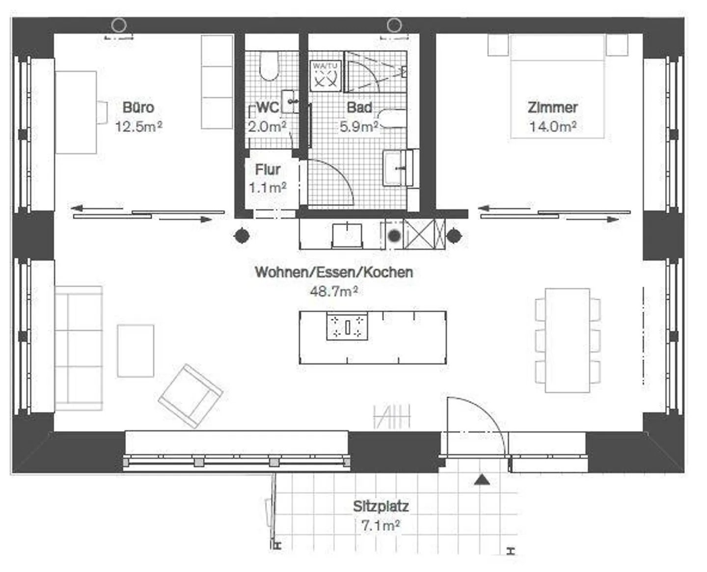 Appartamento loft unico di 3,5 stanze in stile industriale - Foto 5 di 8