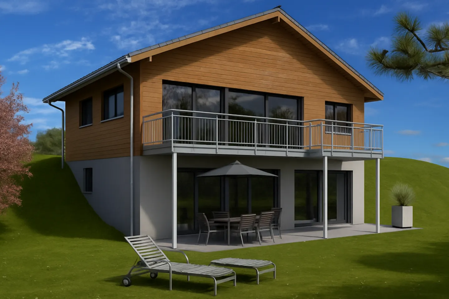 Nouvelle construction, maison individuelle de 5,5 pièces avec une vue magnifique - Photo 1 sur 3