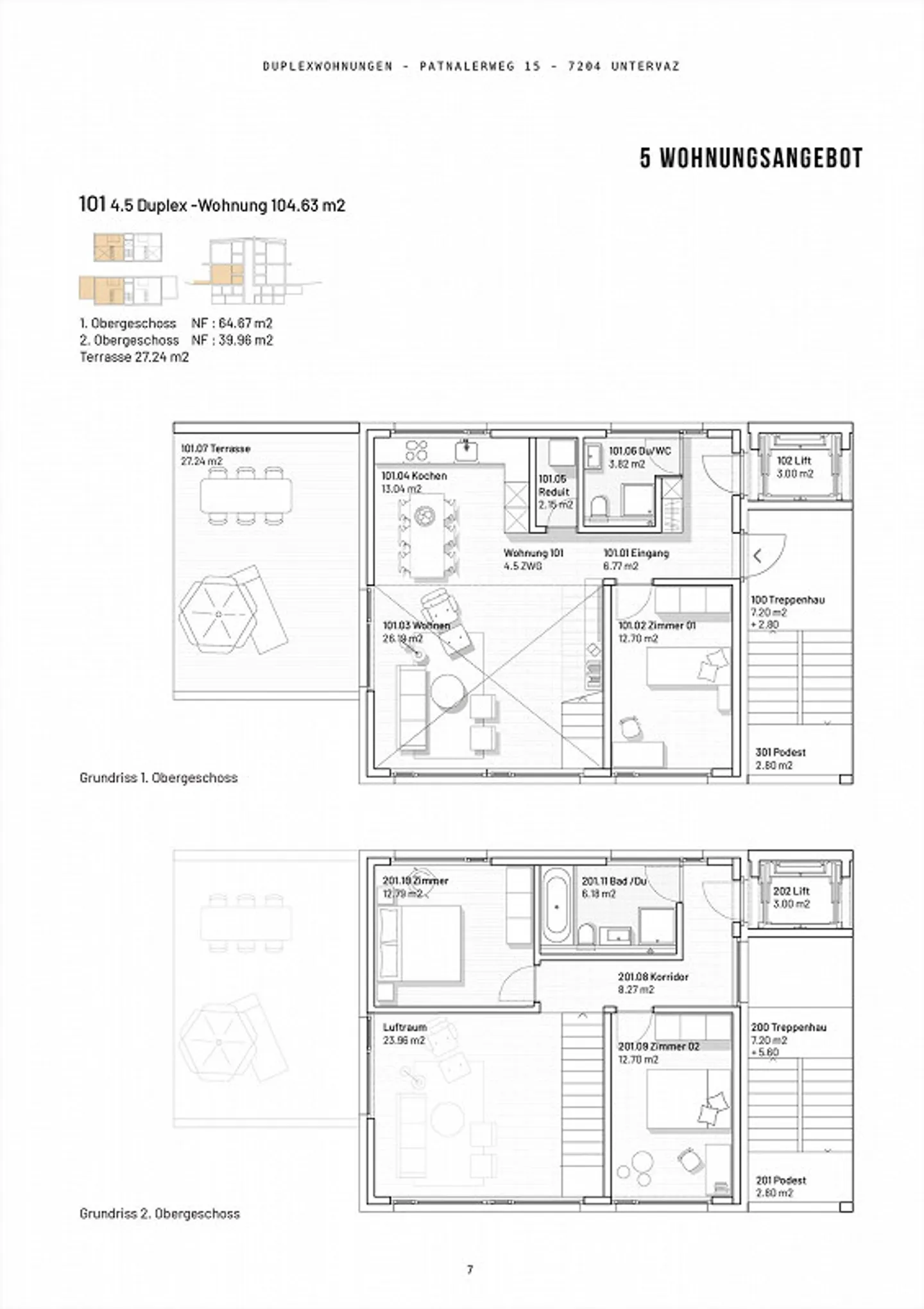 Appartamento duplex di nuova costruzione con una buona vista non ostruita - Foto 4 di 19