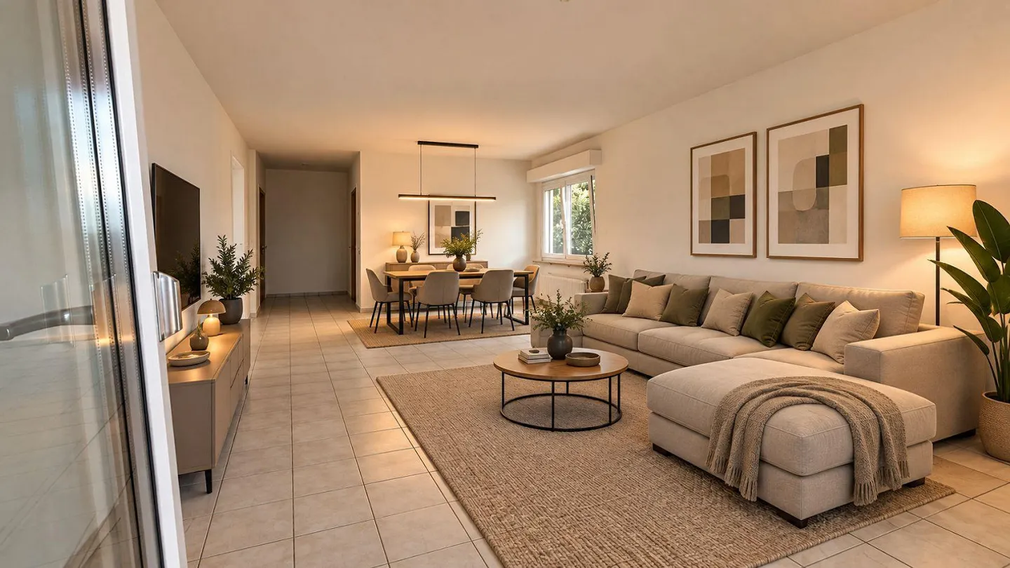 MINUSIO – APPARTEMENT SPACIEUX AVEC JARDIN PRIVÉ, GRAND BALCON ET VUE PARTIELLE SUR LE LAC - Photo 14 sur 23