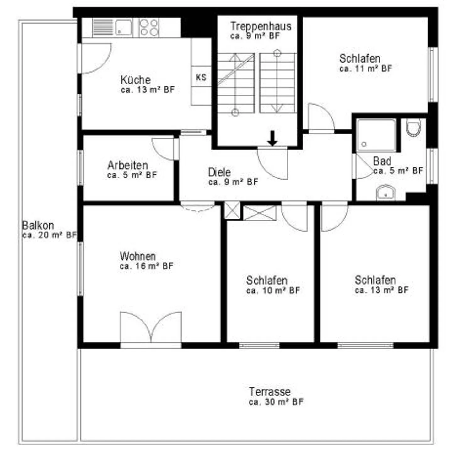 4,5 Zimmer Ferienwohnung oder 1. Wohnung mit grosser Terrasse - Foto 6 von 6