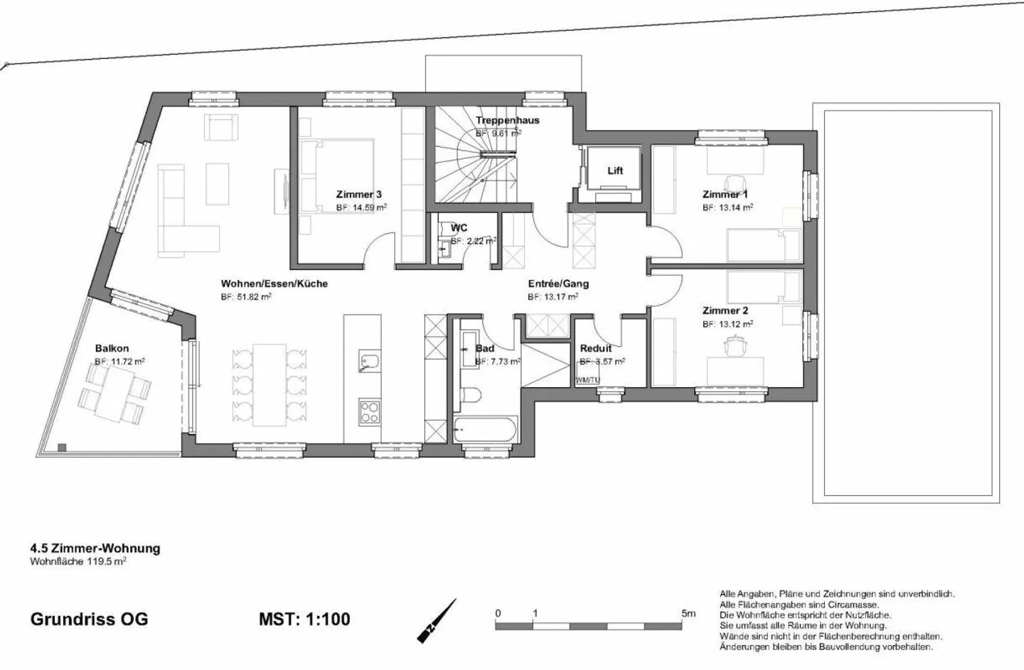 Appartamento di 4,5 stanze con giardino soleggiato e carport - Foto 8 di 9