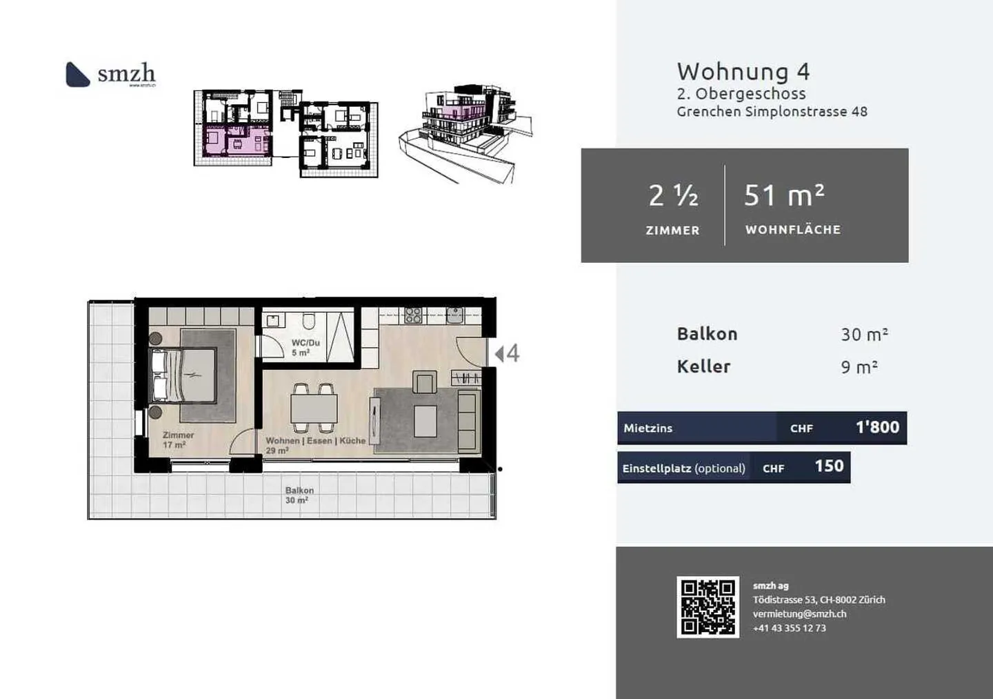 Moderne 2.5-Zimmer-Wohnung in Grenchen - Foto 2 von 12