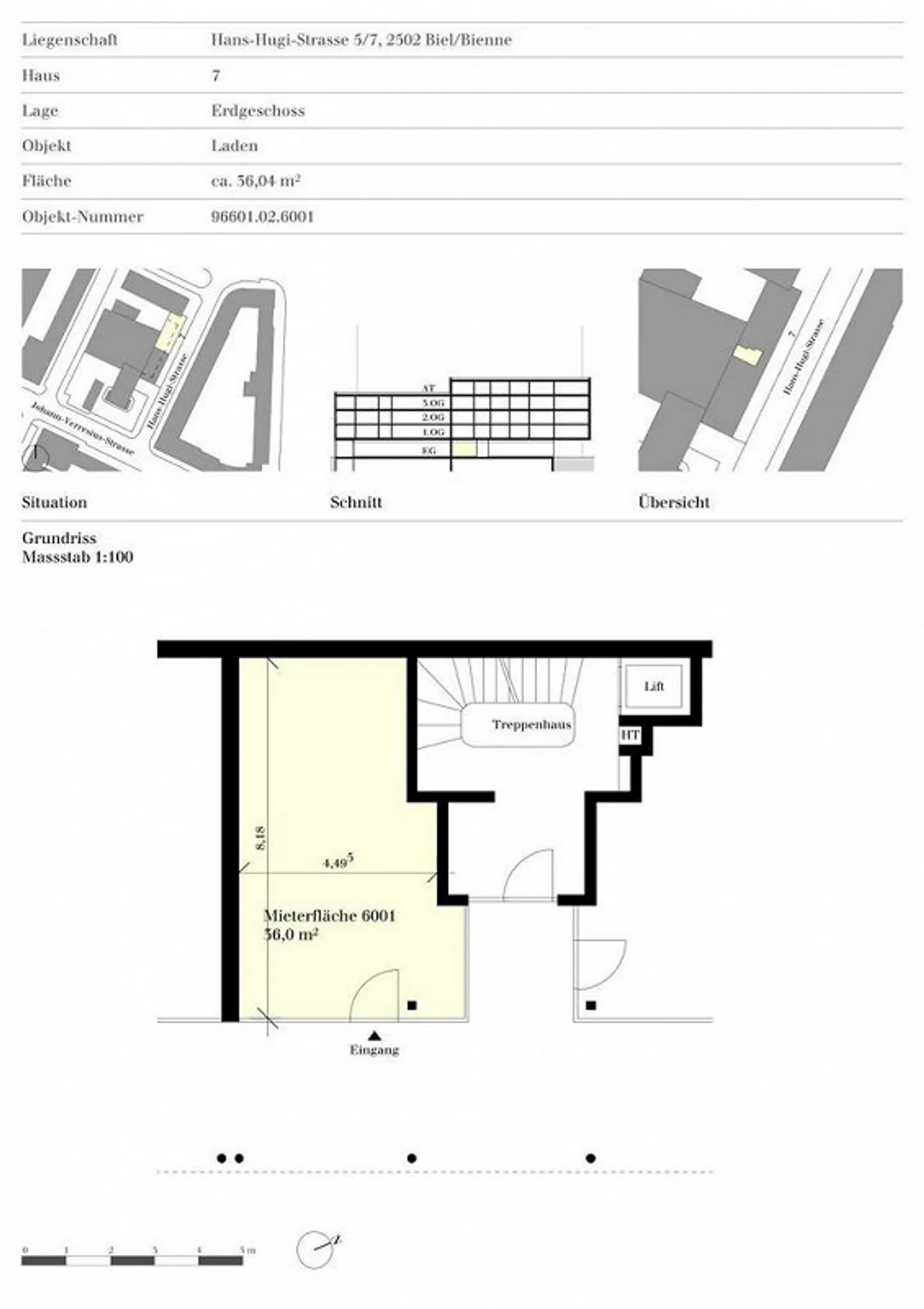 Proximity to Biel Main Station: Retail Space 34m2 - Photo 5 of 5