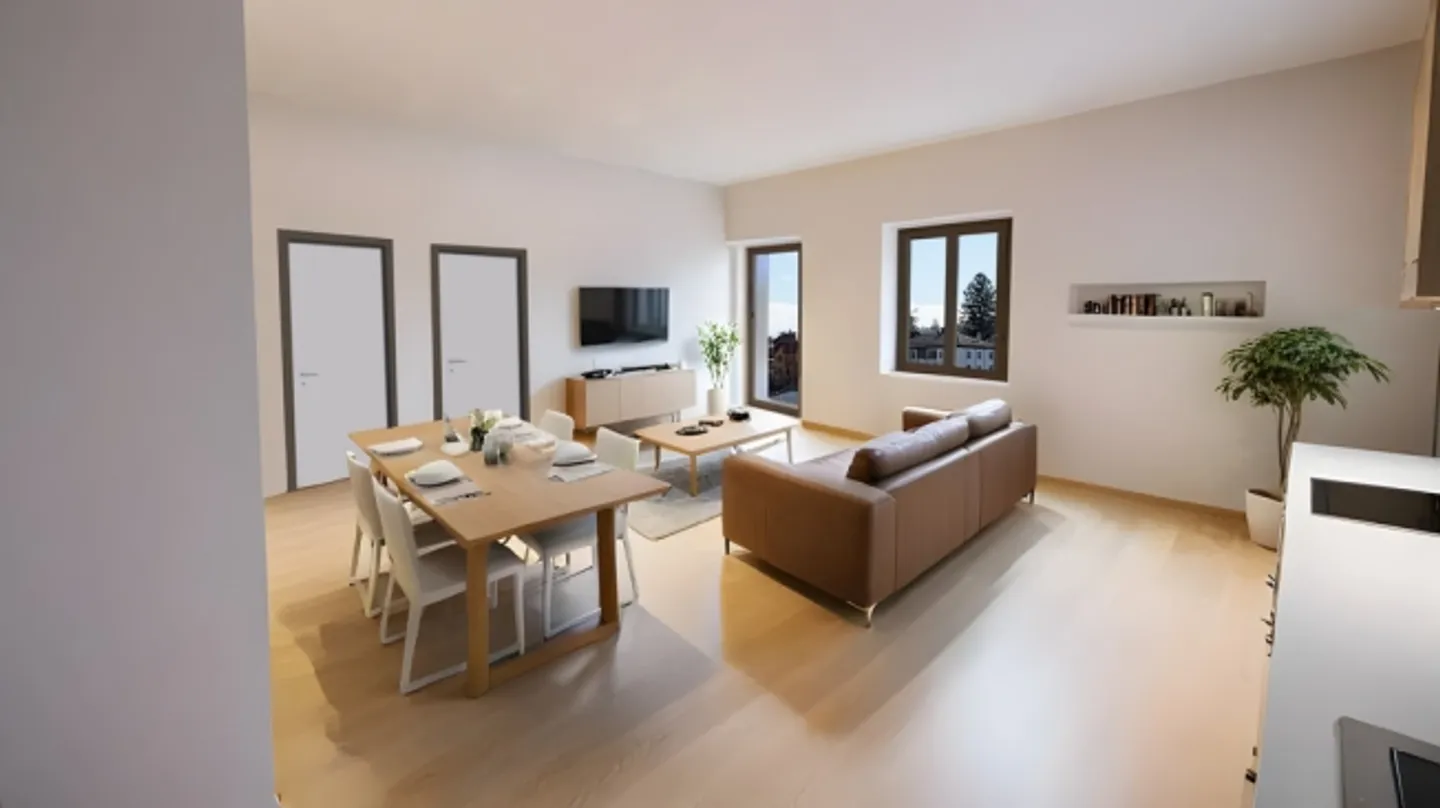 Appartement à colombages de 3,5 pièces avec balcon - Photo 2 sur 8